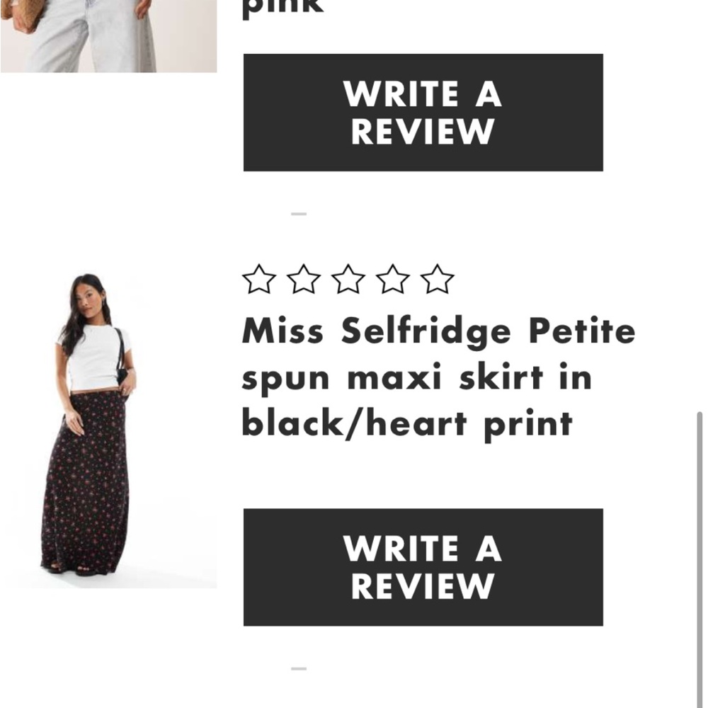 ASOS PETITE Miss Selfridge Black Maxi Skirt with Heart Print